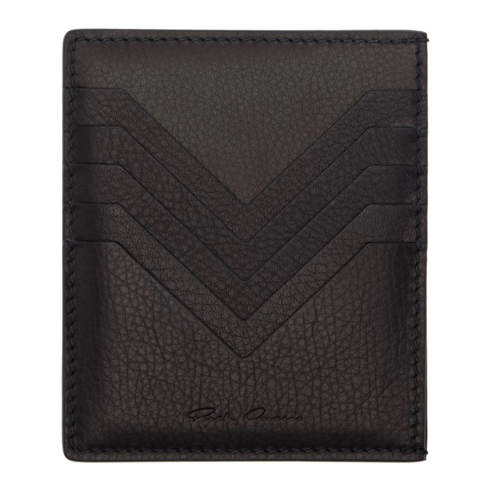 Rick Owens Black Leather Card Holder